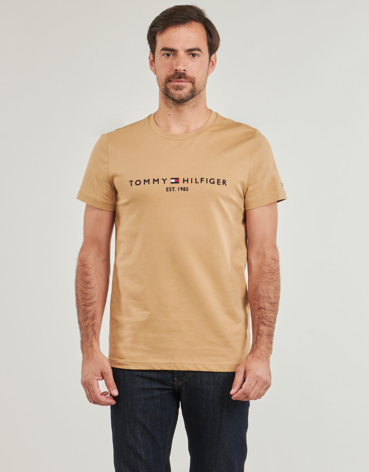 T-shirt Uomo Tommy Hilfiger LOGO TEE Beige