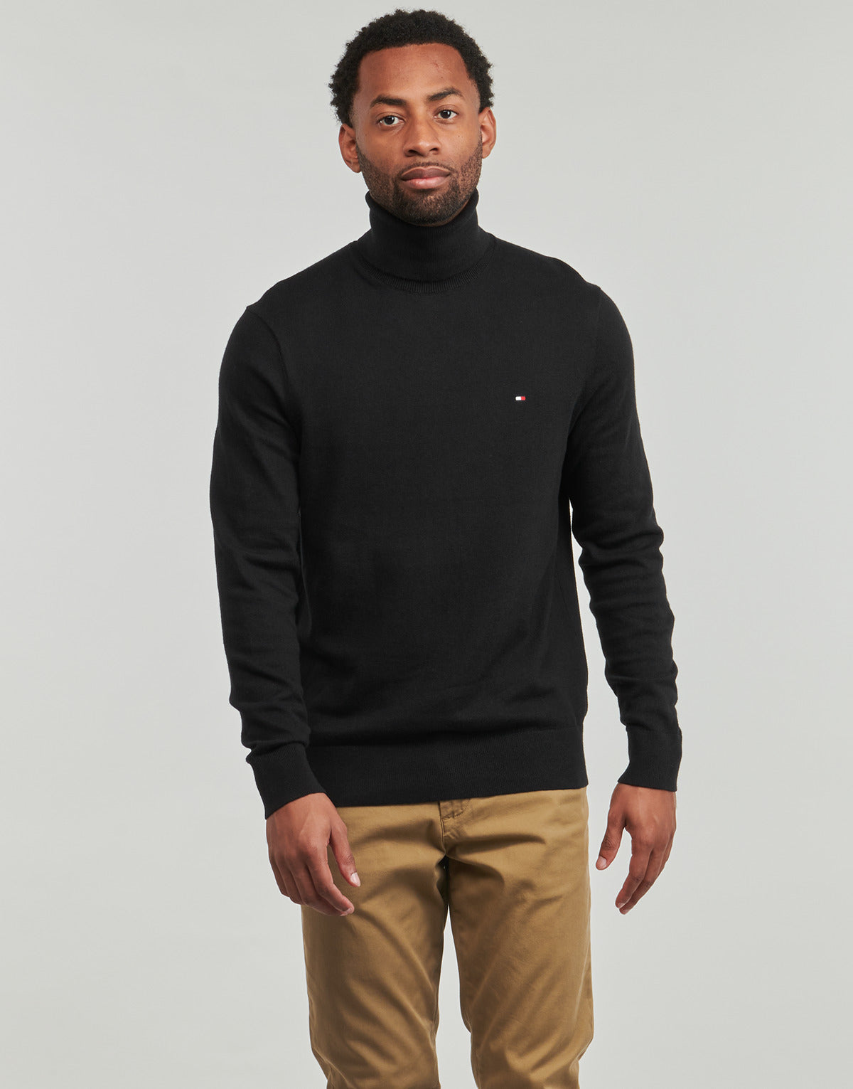 Maglione Uomo Tommy Hilfiger PIMA ORG CTN CASHMERE ROLL NECK Nero