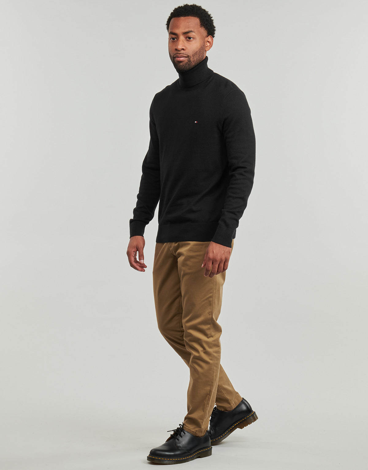 Maglione Uomo Tommy Hilfiger PIMA ORG CTN CASHMERE ROLL NECK Nero