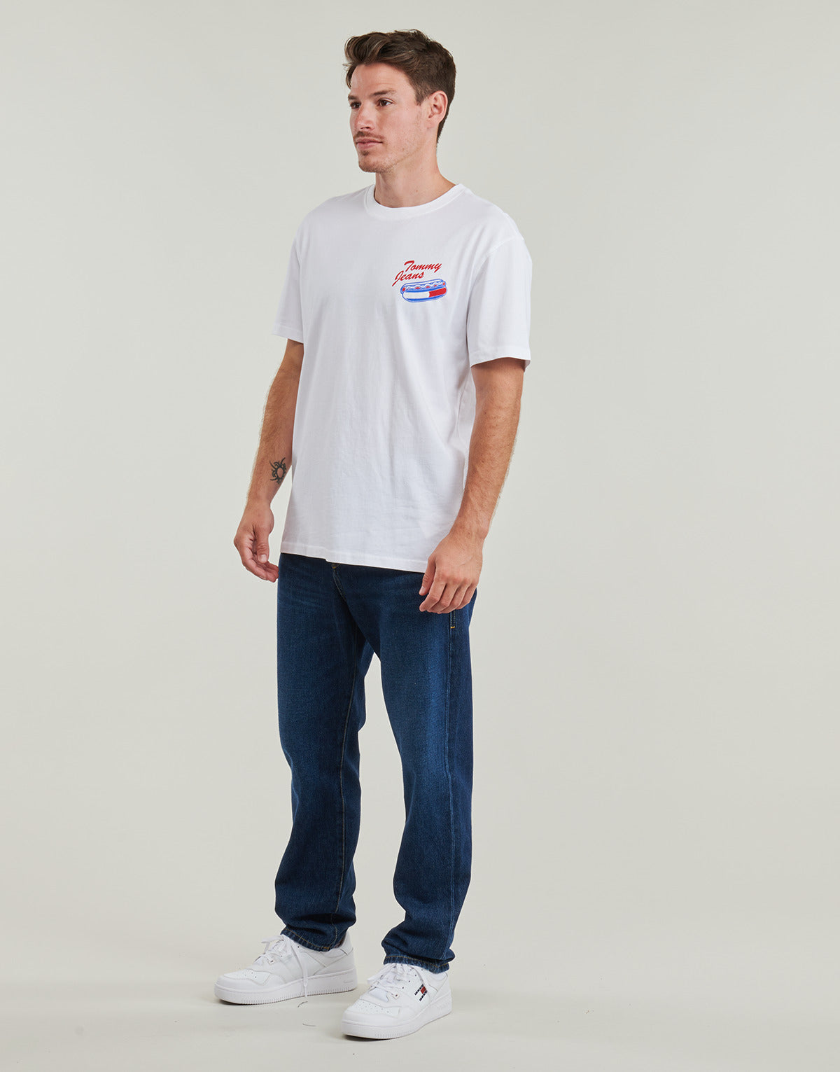 T-shirt Uomo Tommy Jeans TJM REG FUN NOVELTY TEE Bianco