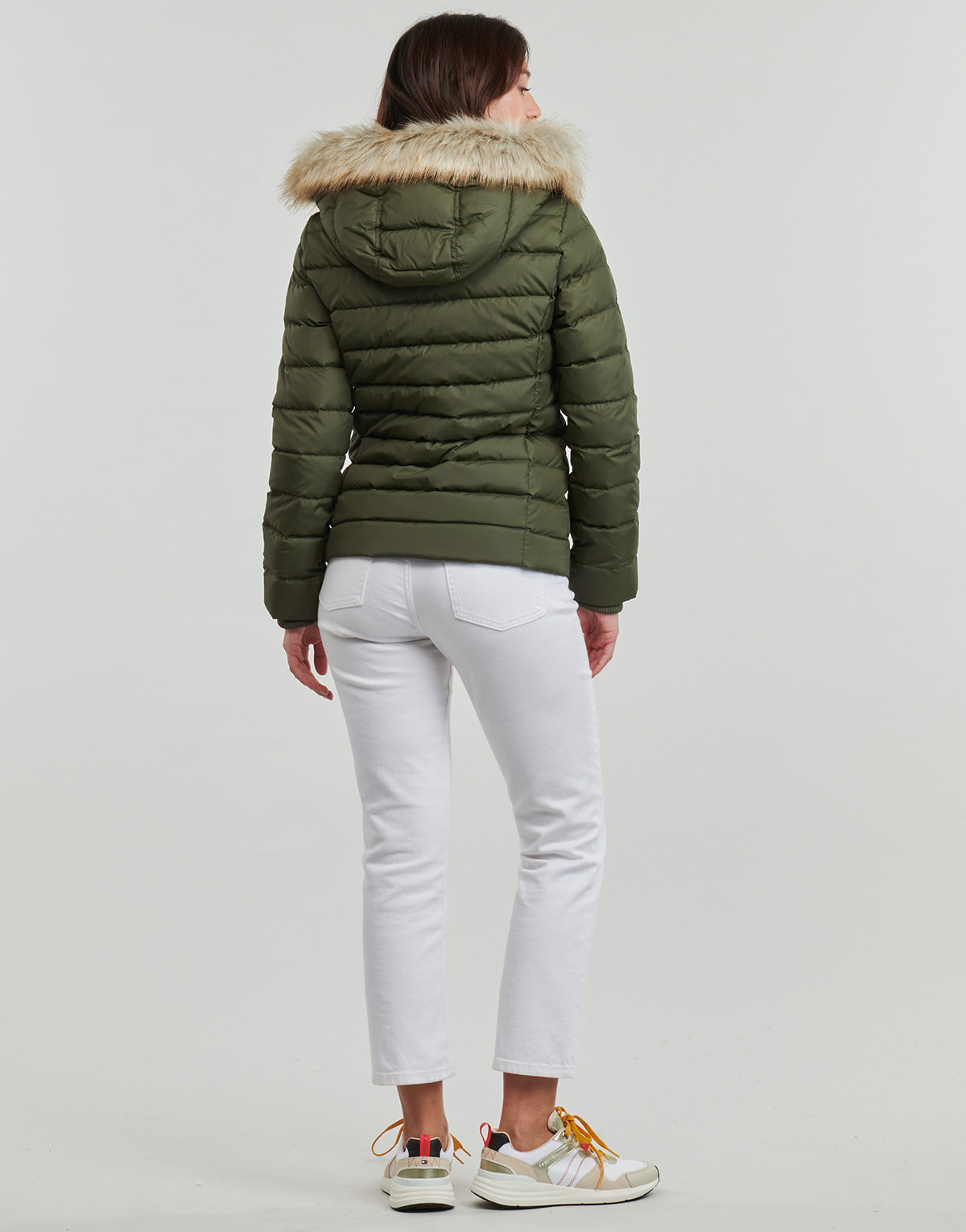 Piumino Donna Tommy Jeans  TJW BASIC HOODED DOWN JACKET EXT  Kaki