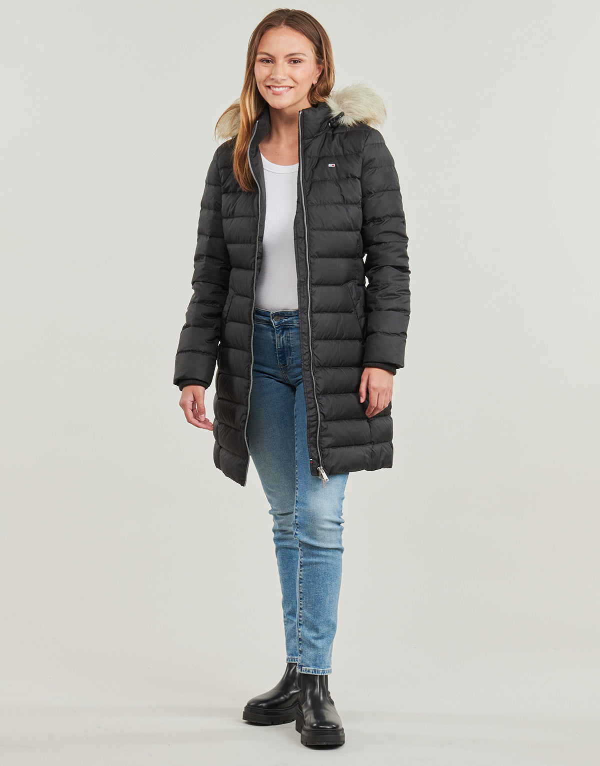 Piumino Donna Tommy Jeans TJW ESSENTIAL HOODED DOWN COAT Marine