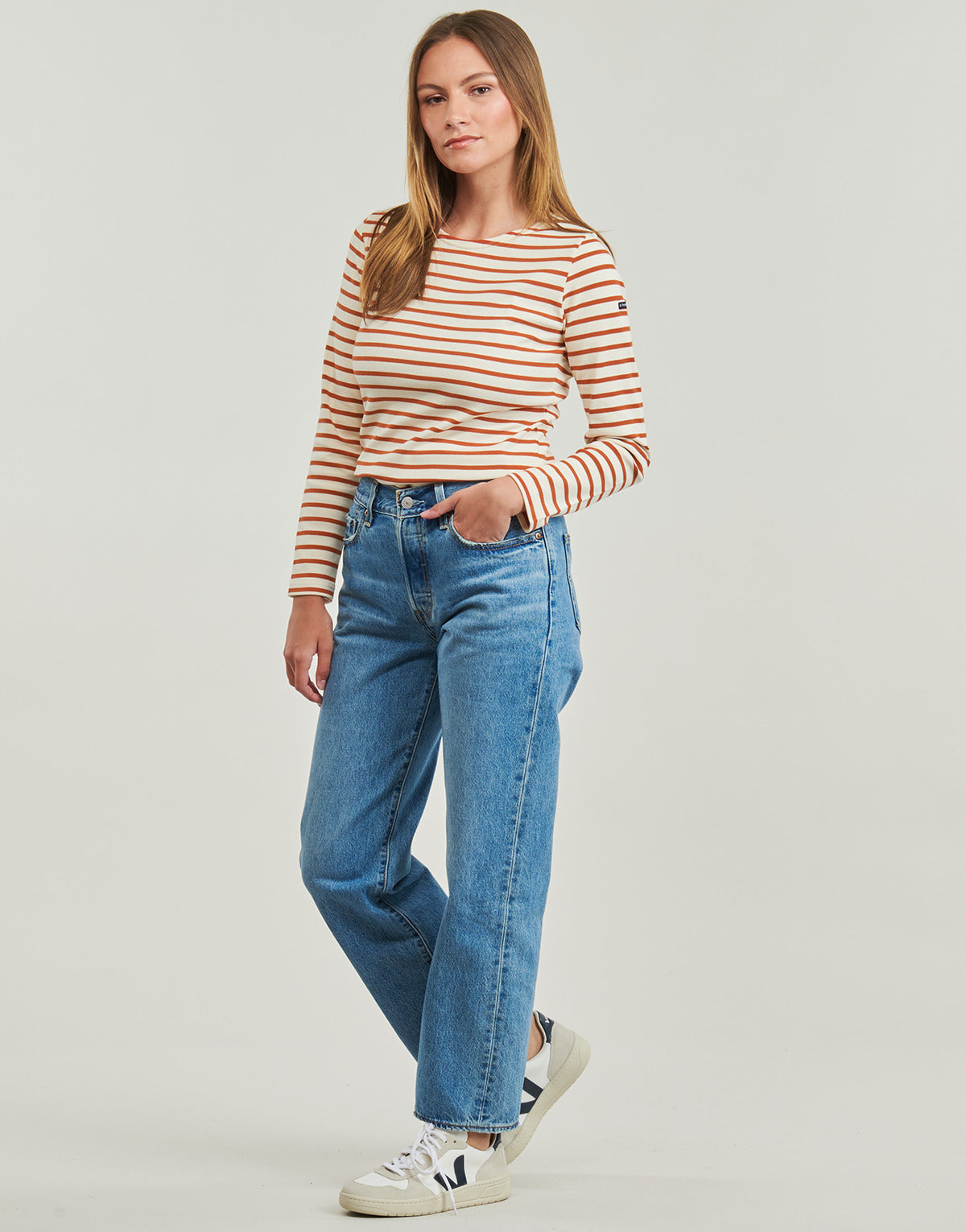 T-shirts a maniche lunghe Donna Armor Lux MARINIERE LESCONIL Bianco