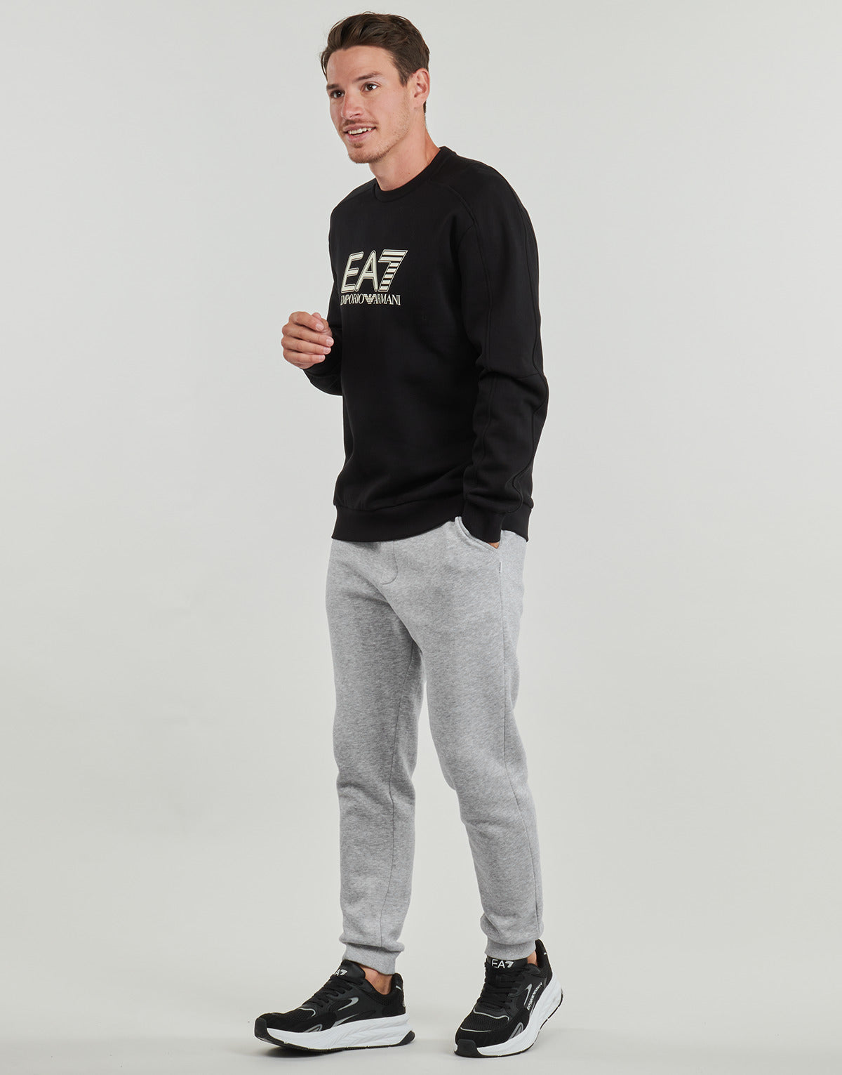 Felpa Uomo Emporio Armani EA7 VISIBILITY SWEATSHIRT Nero