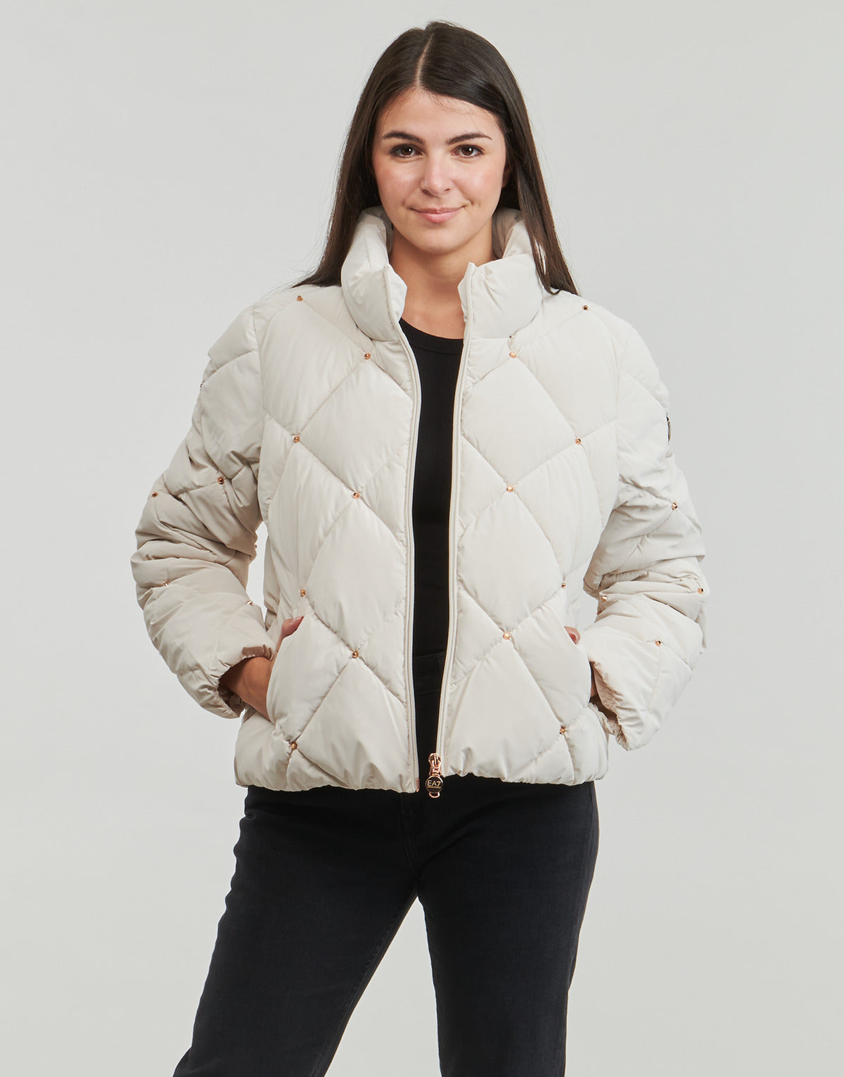 Piumino Donna Emporio Armani EA7 WINTER BOMBER JACKET Beige