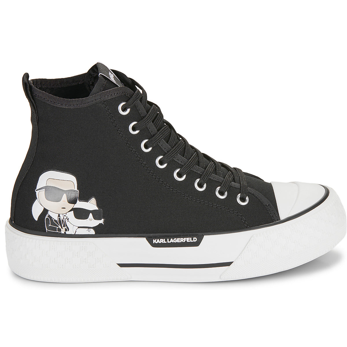 Sneakers alte Donna Karl Lagerfeld KAMPUS MAX III Twin NFT Hi Lace Nero