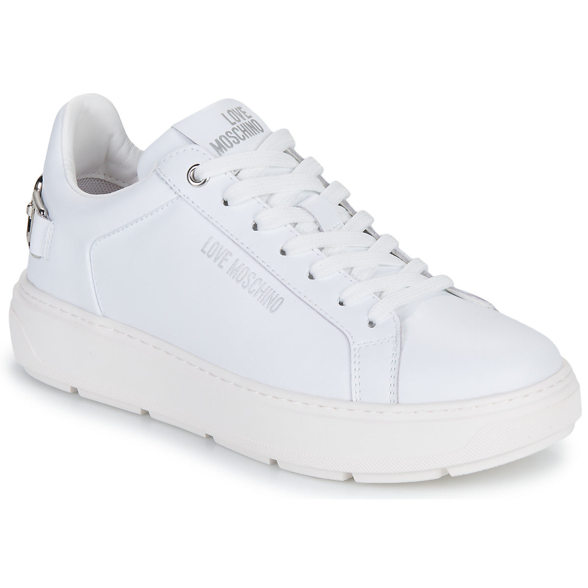 Sneakers basse Donna Love Moschino LOVE CHAIN-STRAP SNEAKER Bianco