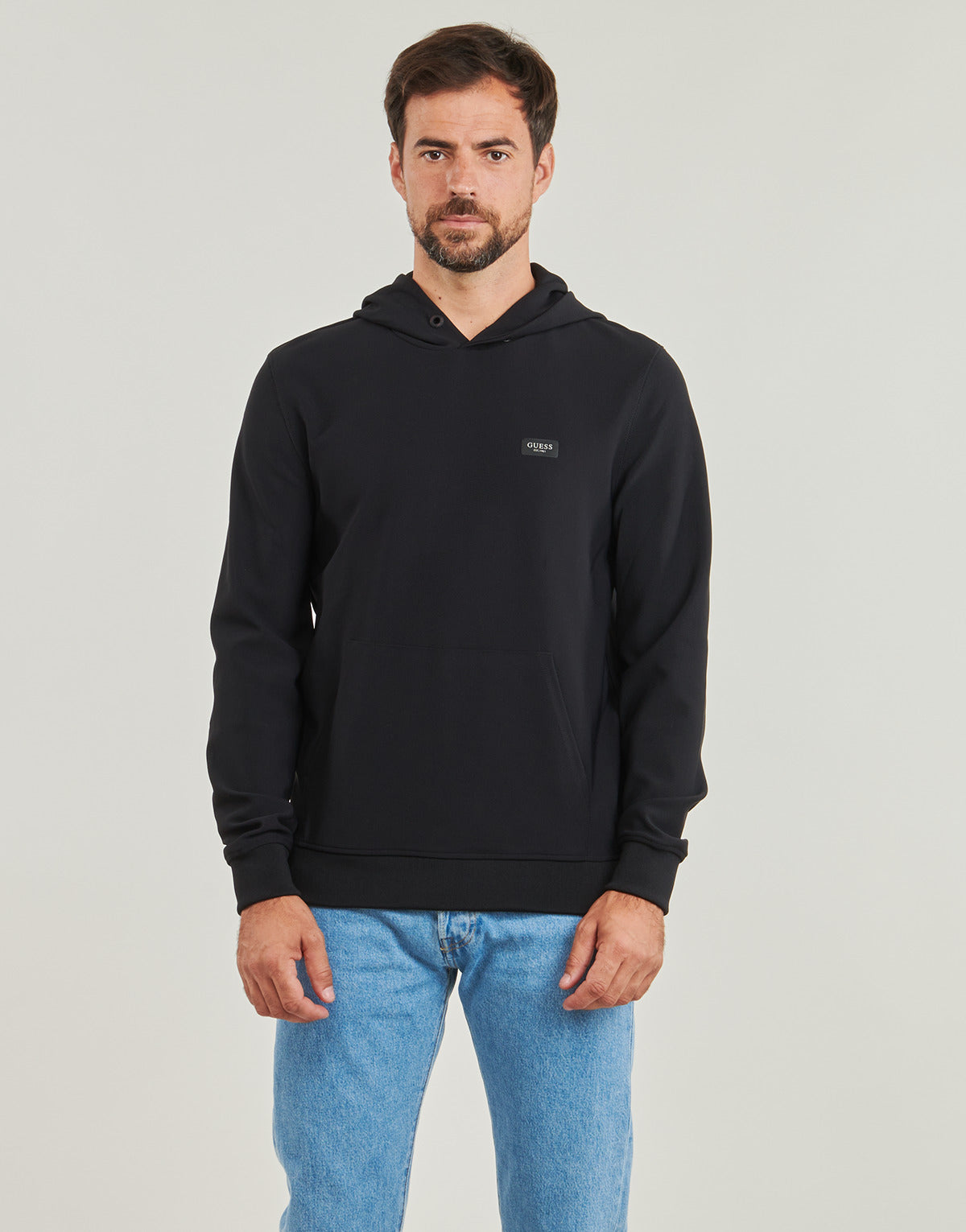 Felpa Uomo Guess TECH STRETCH HOODIE SWEATSHIRT Nero