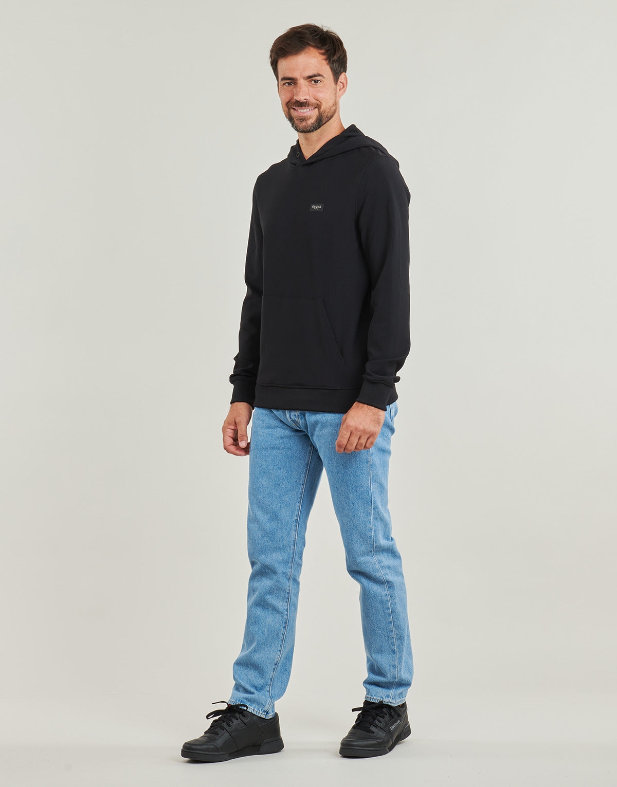 Felpa Uomo Guess TECH STRETCH HOODIE SWEATSHIRT Nero