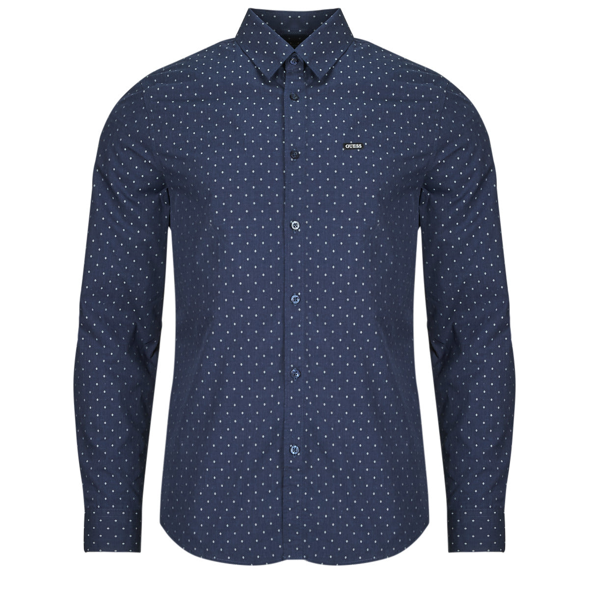 Camicia a maniche lunghe Uomo Guess LS SUNSET MELANGE SHIRT Blu