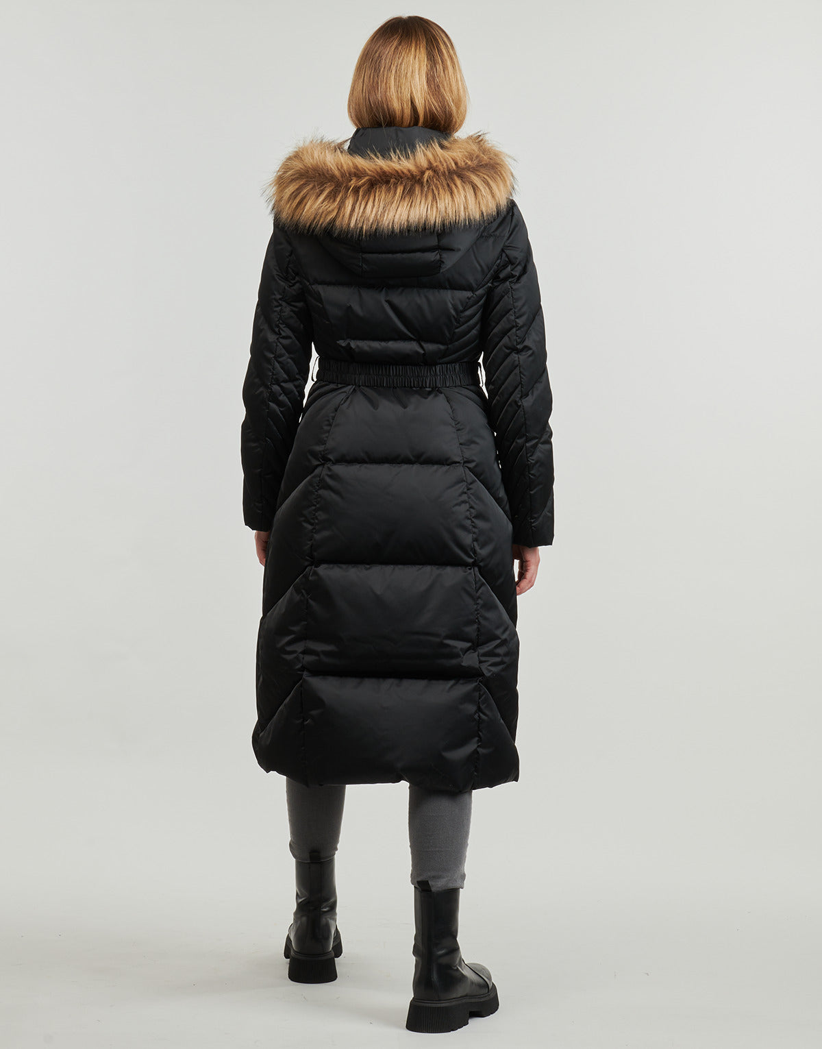 Piumino Donna Guess NEW OLGA LONG REAL DOWN Nero