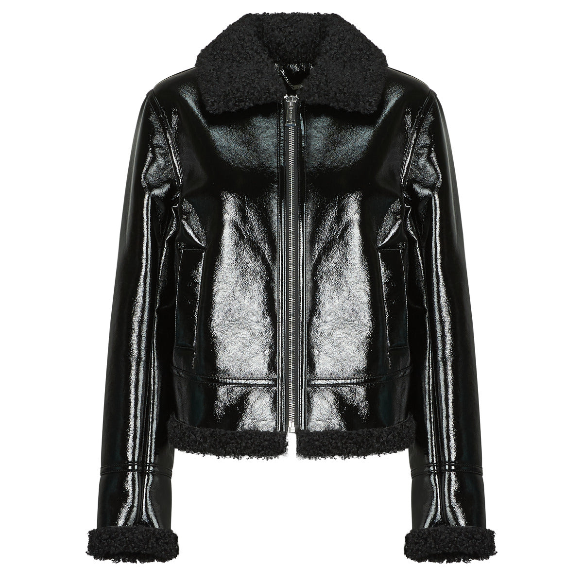 Giubbotto Donna Guess LS ANDREA FAUX SHEARLING JKT Nero