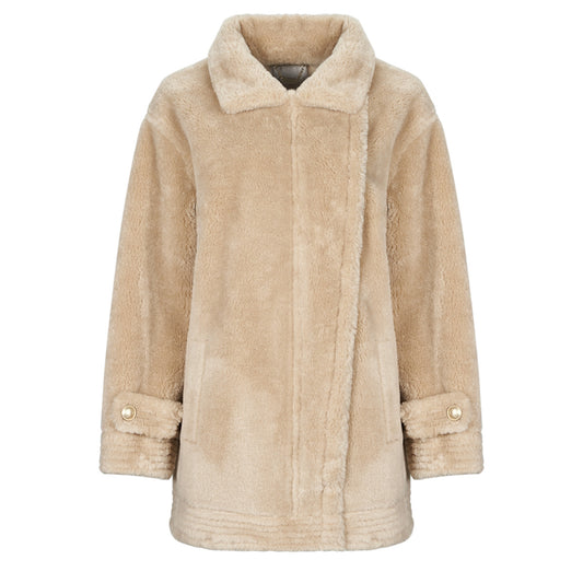 Mantella Donna Guess  LS ELISABETTA SHEARLING COAT  Beige