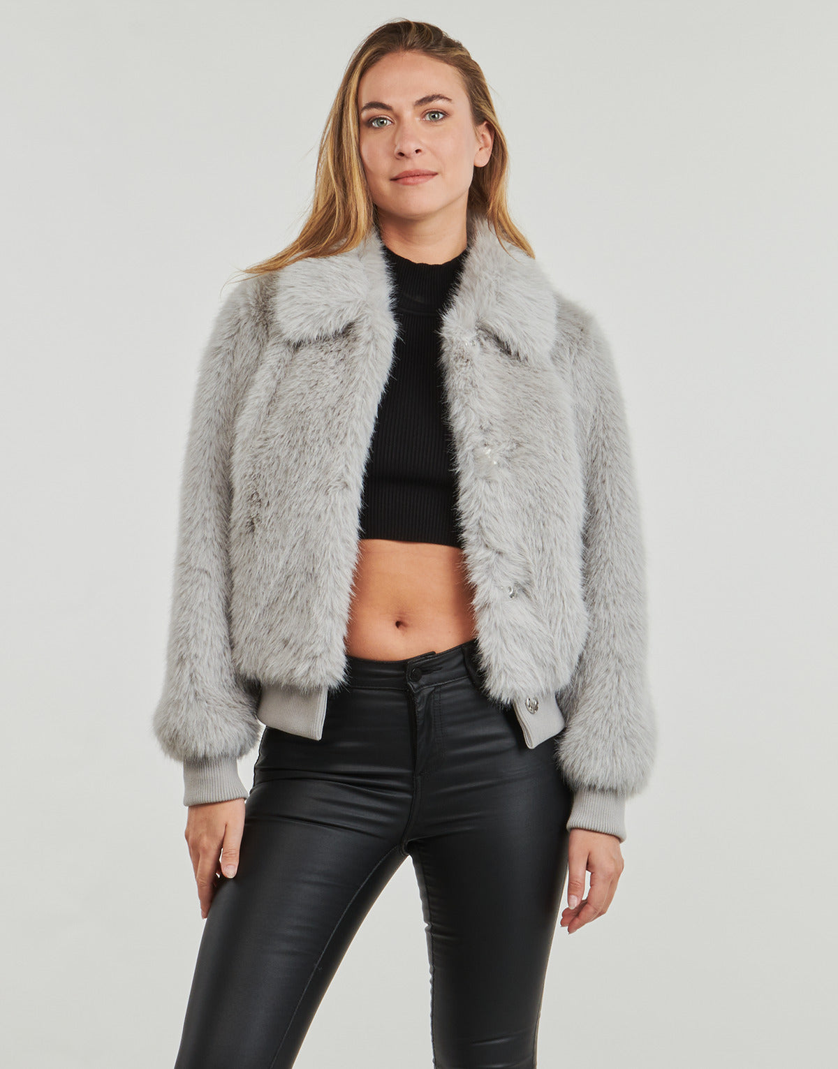 Giubbotto Donna Guess LS SOAVE BOMBER JACKET Grigio