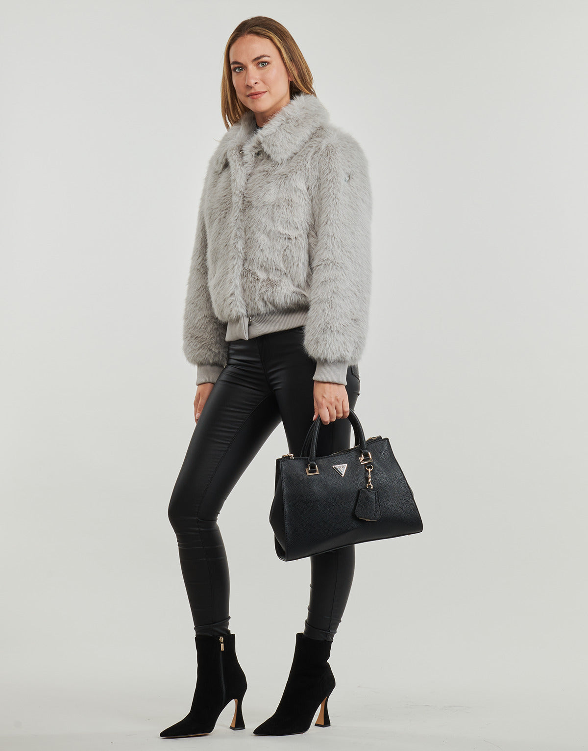 Giubbotto Donna Guess LS SOAVE BOMBER JACKET Grigio