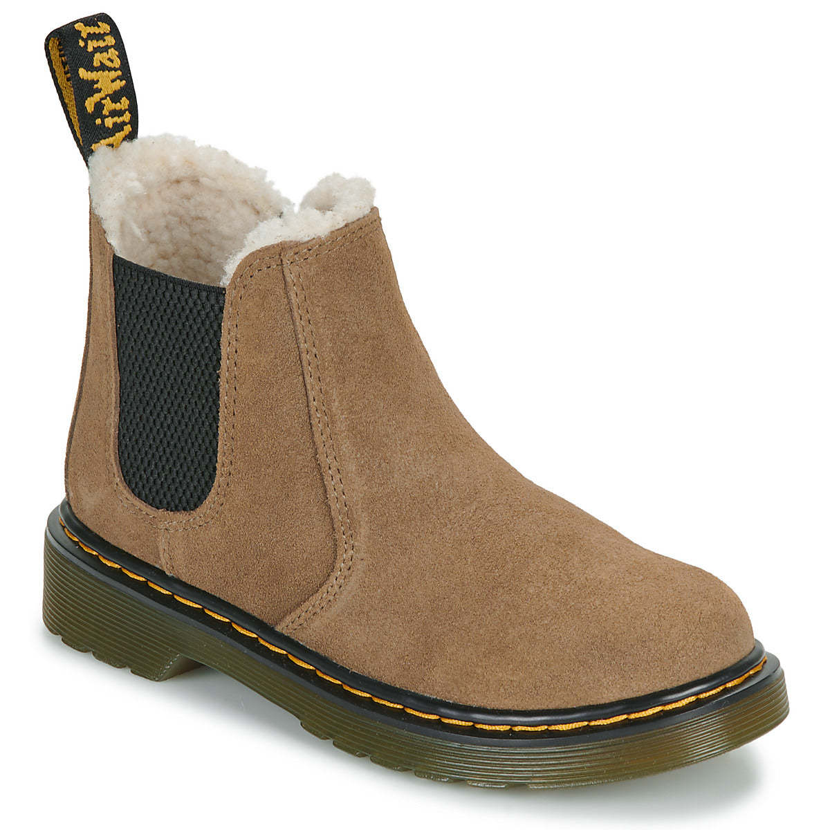 Stivaletti bambini ragazza Dr. Martens  Leonore J Dark Khaki Bronx Suede  Beige