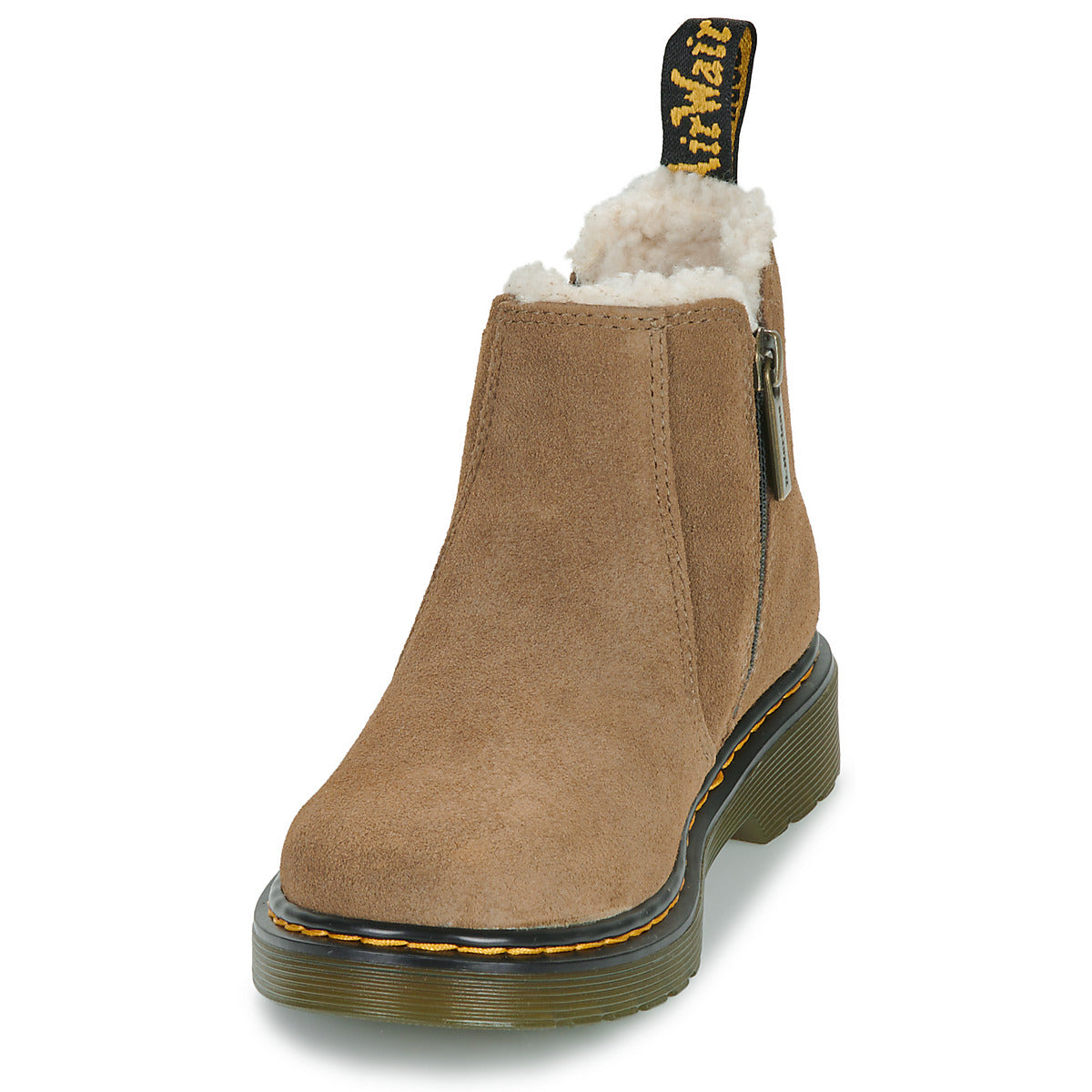 Stivaletti bambini ragazza Dr. Martens  Leonore J Dark Khaki Bronx Suede  Beige