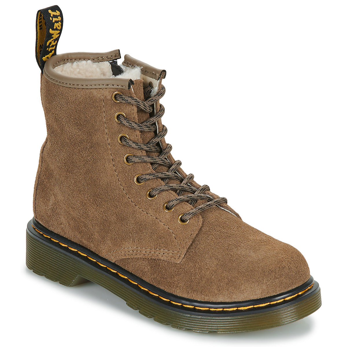 Stivaletti bambini ragazza Dr. Martens  Serena J Dark Khaki Bronx Suede  Beige