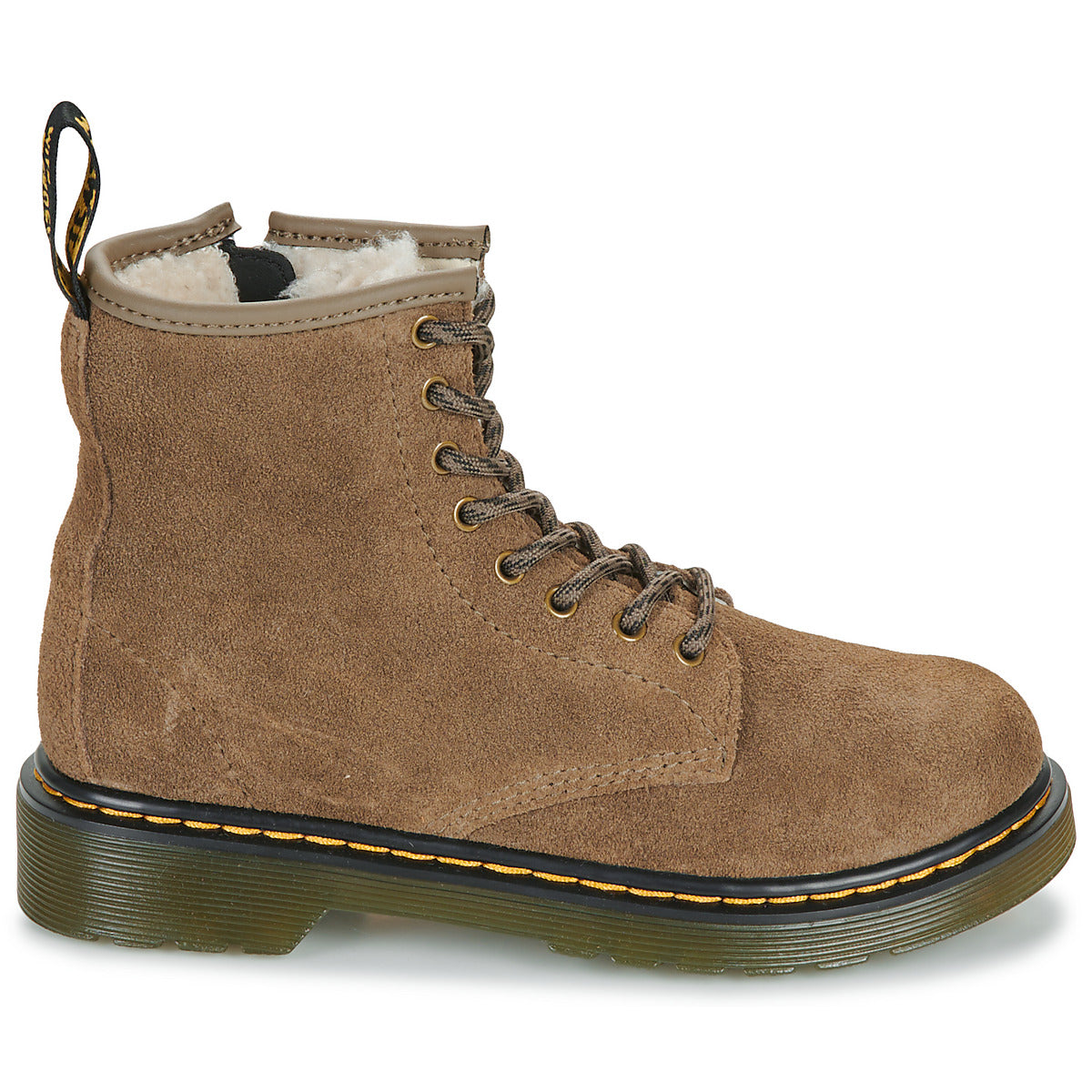 Stivaletti bambini ragazza Dr. Martens  Serena J Dark Khaki Bronx Suede  Beige