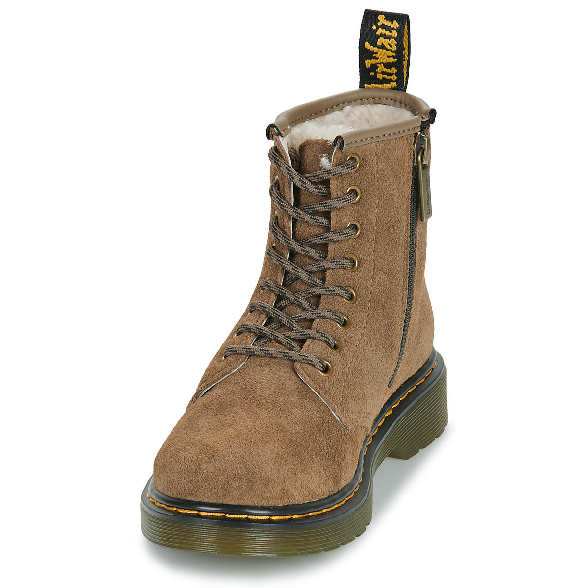 Stivaletti bambini ragazza Dr. Martens  Serena J Dark Khaki Bronx Suede  Beige