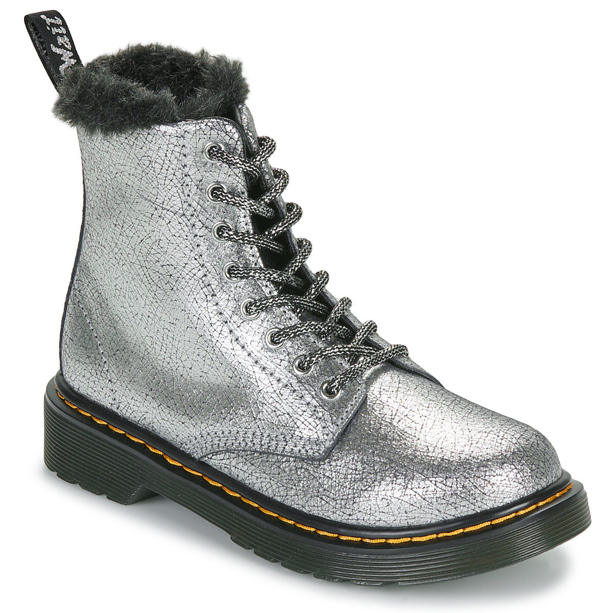 Stivaletti bambini ragazza Dr. Martens  Serena J Silver Distressed Foil  Argento