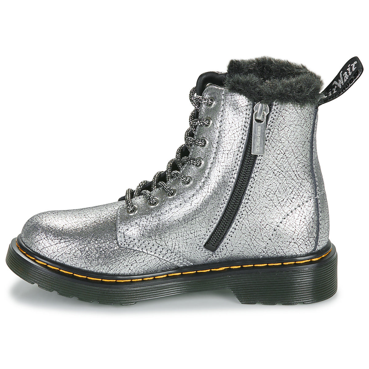 Stivaletti bambini ragazza Dr. Martens  Serena J Silver Distressed Foil  Argento