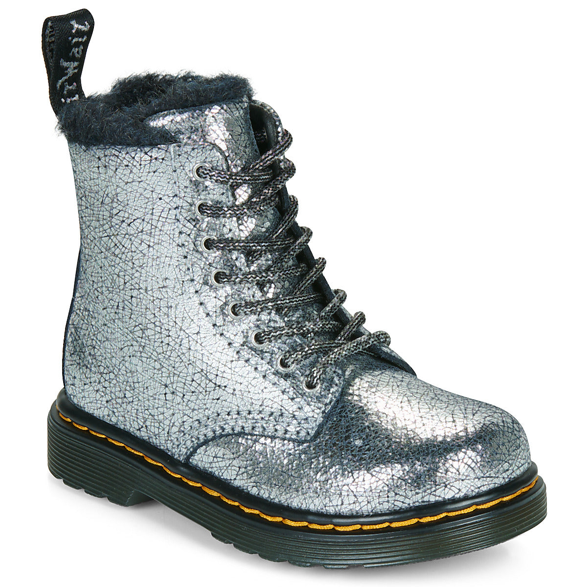 Stivaletti bambini ragazza Dr. Martens  Serena T Silver Distressed Foil  Argento