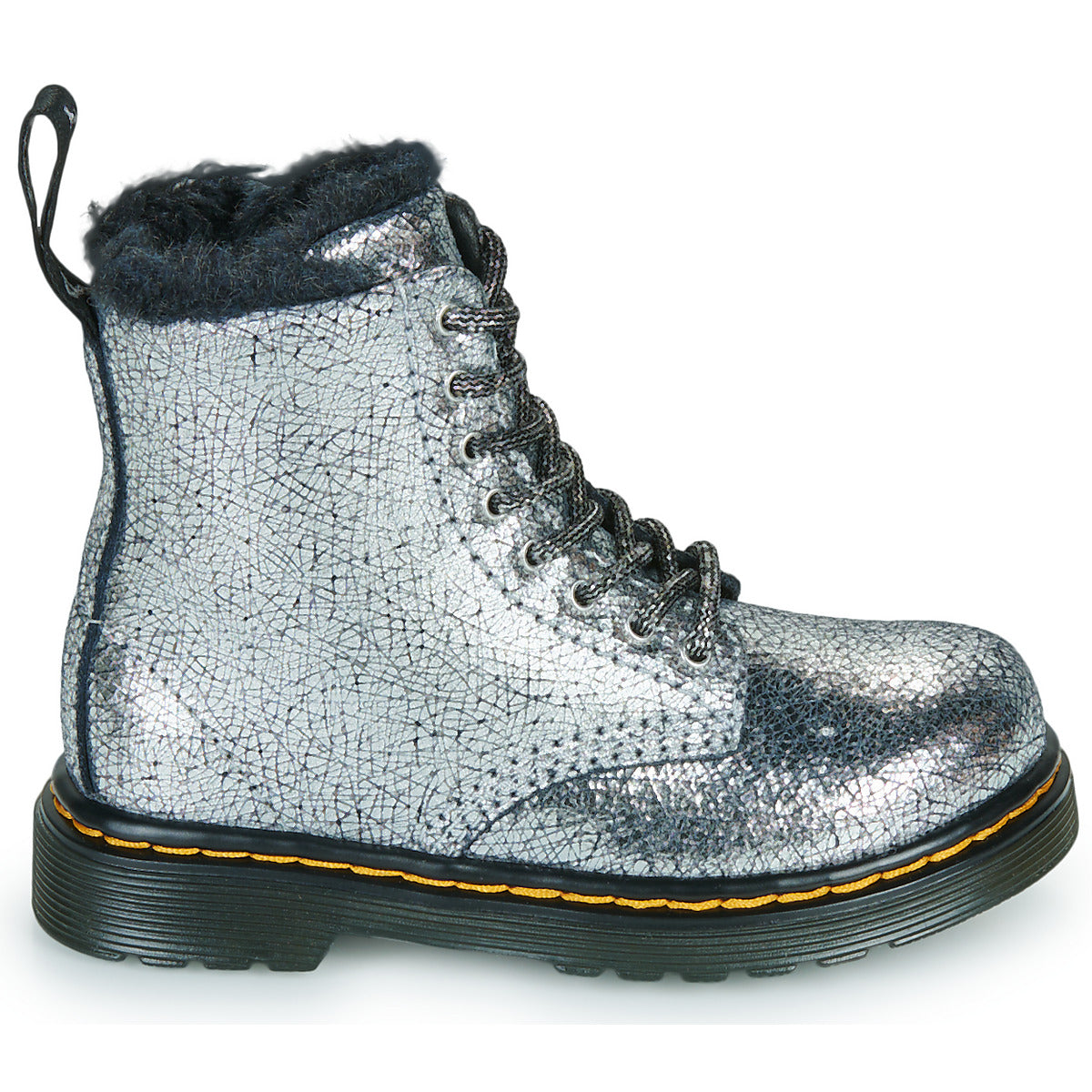 Stivaletti bambini ragazza Dr. Martens  Serena T Silver Distressed Foil  Argento