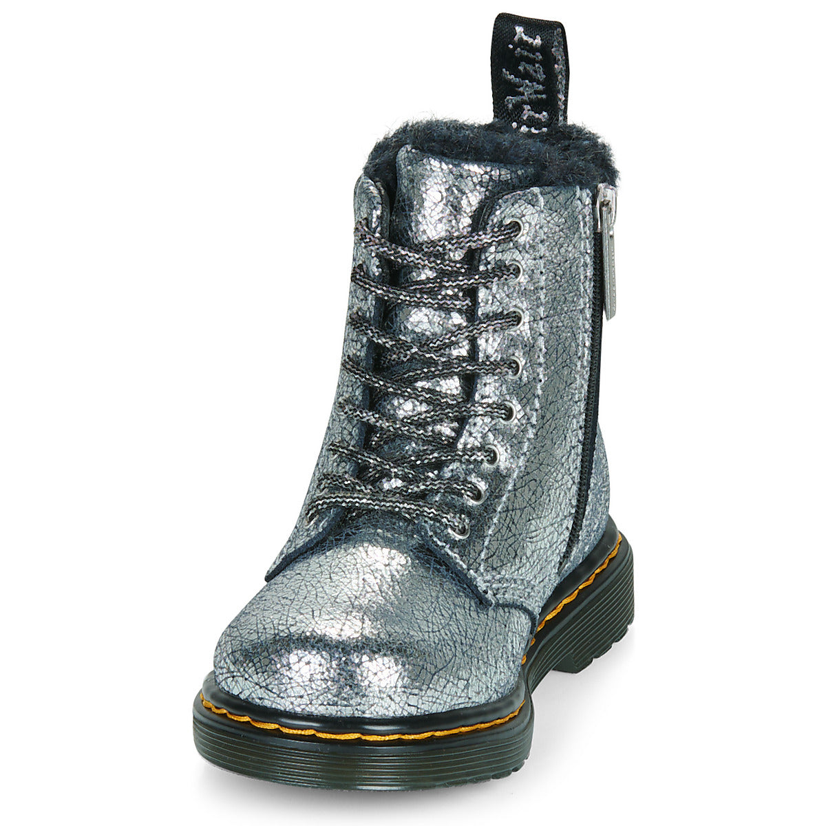 Stivaletti bambini ragazza Dr. Martens  Serena T Silver Distressed Foil  Argento