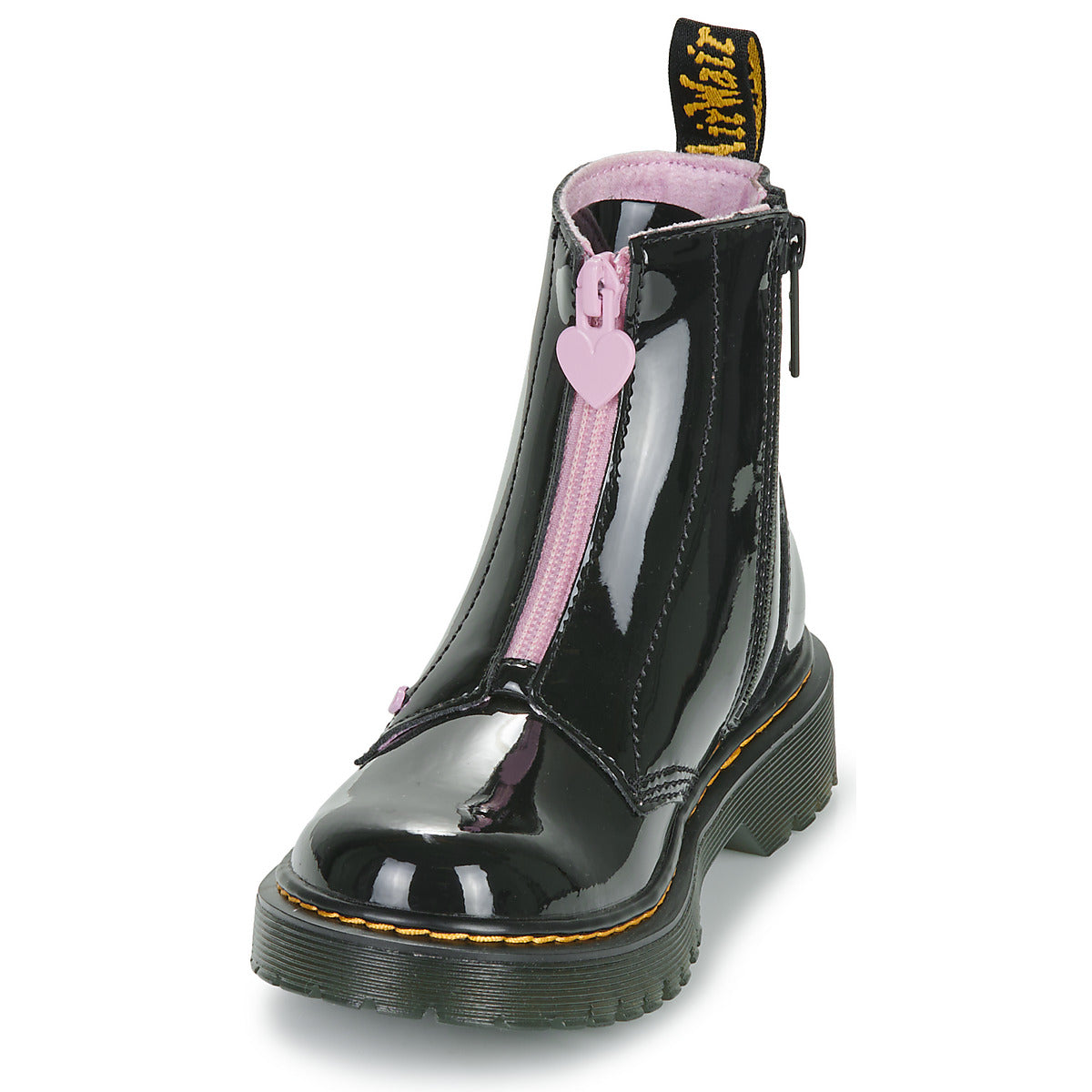 Stivaletti bambini ragazza Dr. Martens  Bex Heart Zip Boot J Black Patent Lamper  Nero