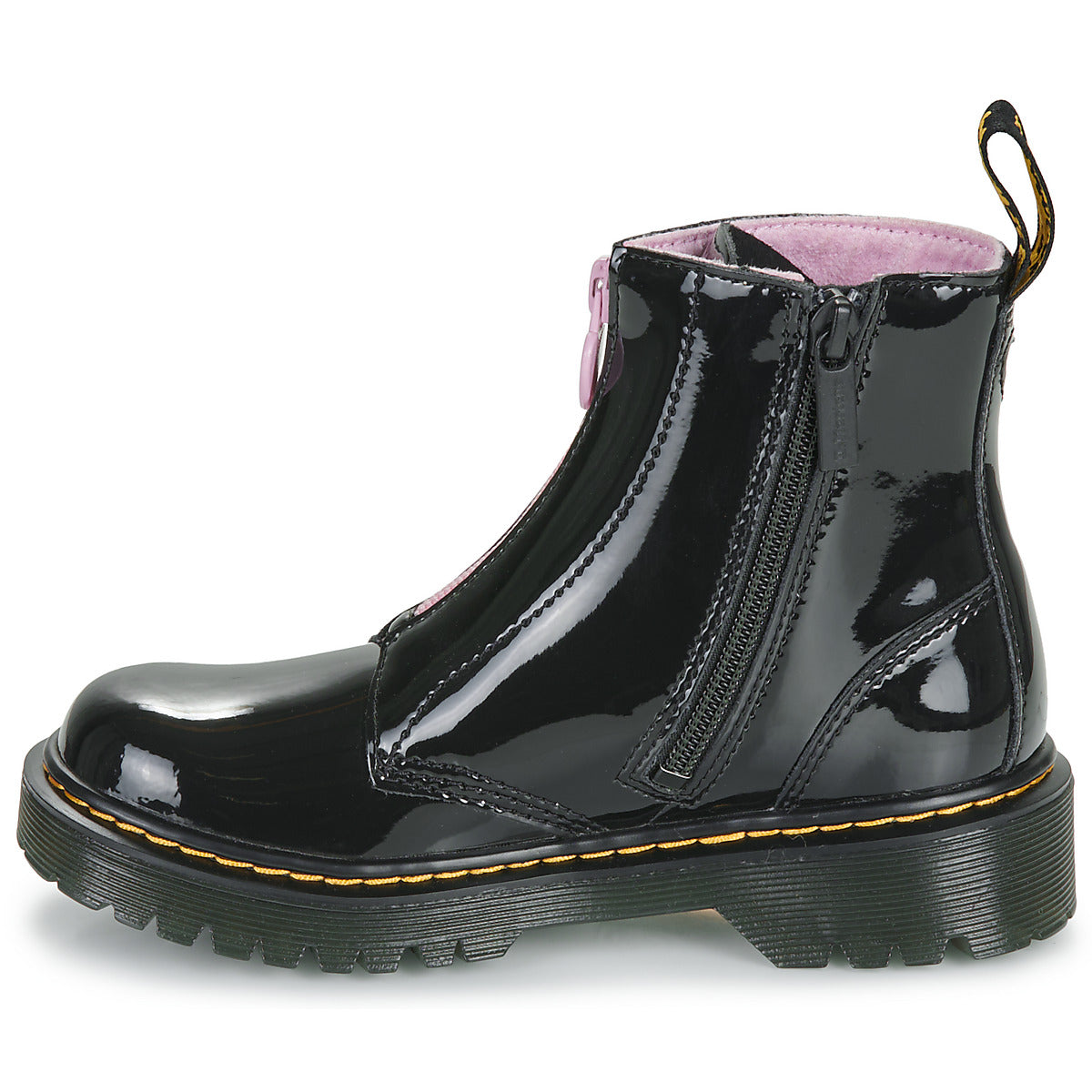 Stivaletti bambini ragazza Dr. Martens  Bex Heart Zip Boot J Black Patent Lamper  Nero