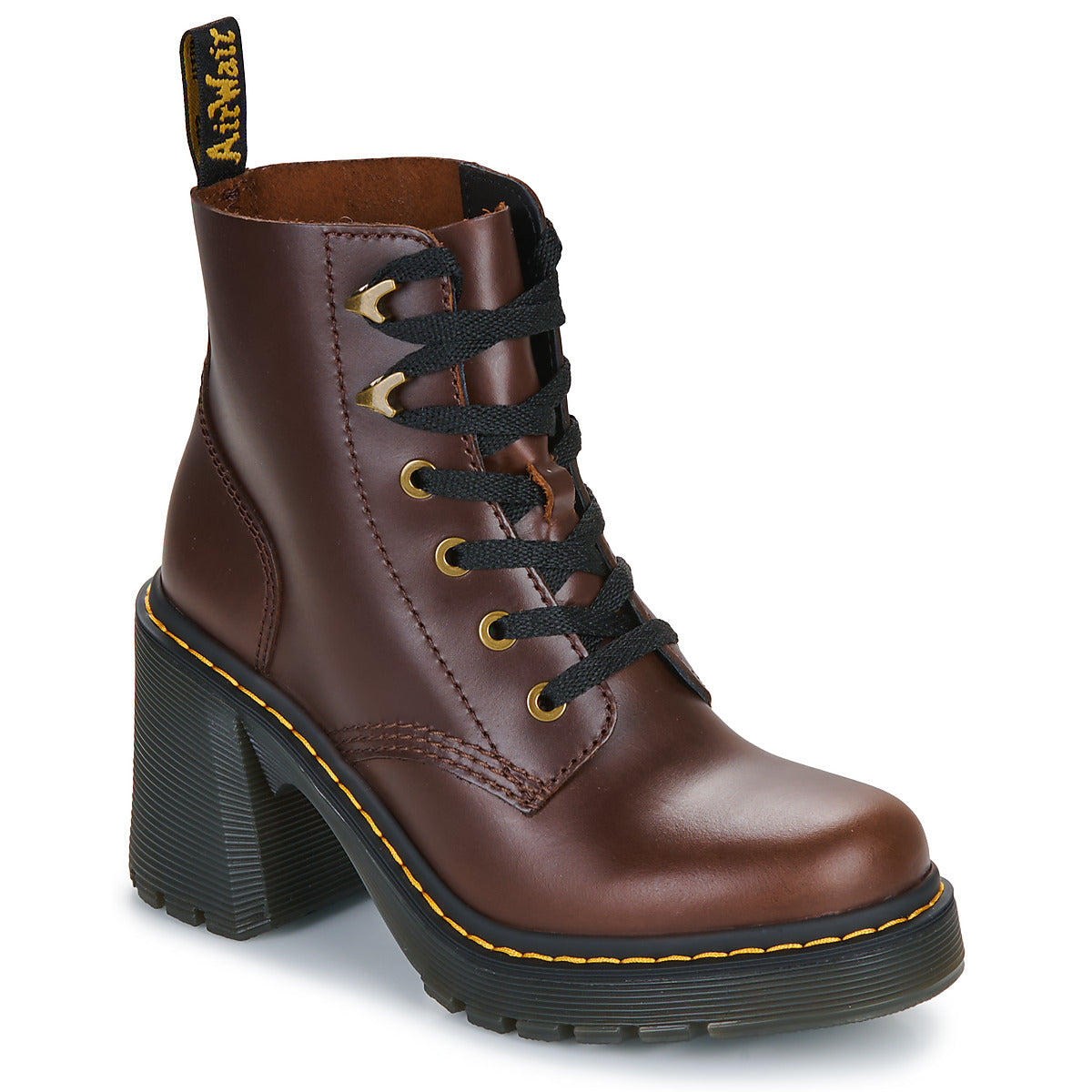 Stivaletti Donna Dr. Martens  Jesy Dark Brown Classic Pull Up  Marrone