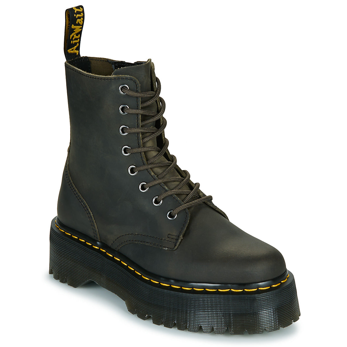 Stivaletti Donna Dr. Martens  Jadon Charcoal Grey Burnished Waxy Pull Up  Marrone