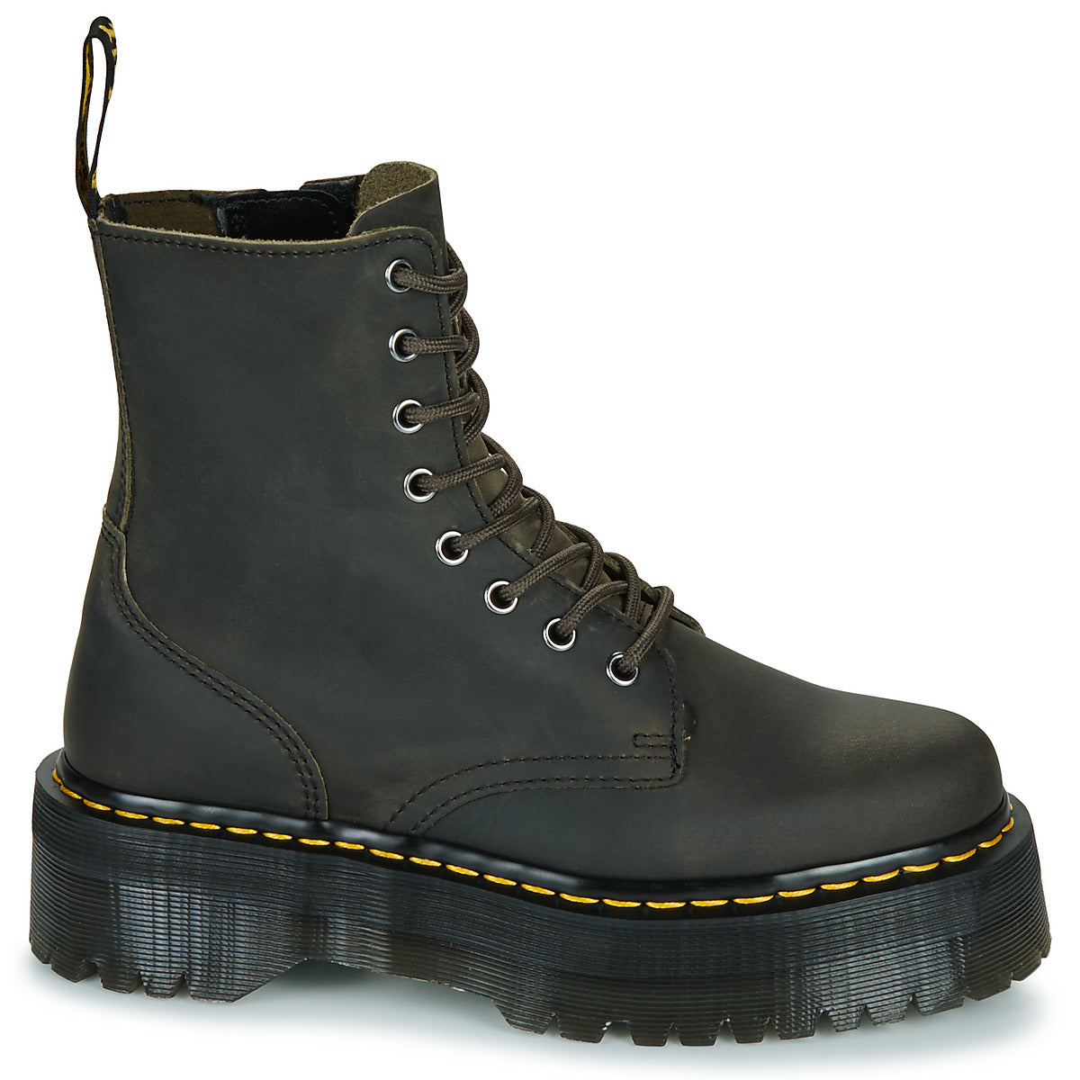 Stivaletti Donna Dr. Martens  Jadon Charcoal Grey Burnished Waxy Pull Up  Marrone