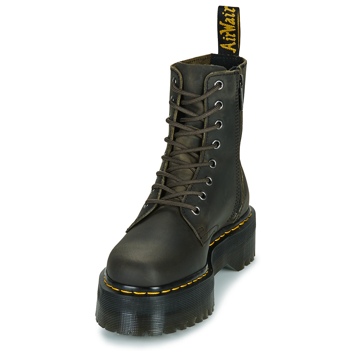 Stivaletti Donna Dr. Martens  Jadon Charcoal Grey Burnished Waxy Pull Up  Marrone