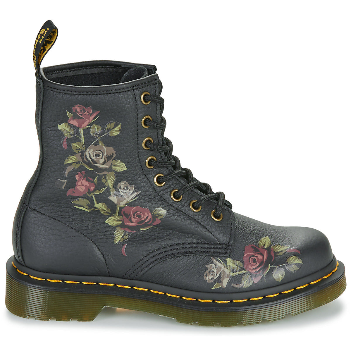 Stivaletti Donna Dr. Martens 1460 DECAYED ROSES CLASSIC TUMBLED NAPPA Nero