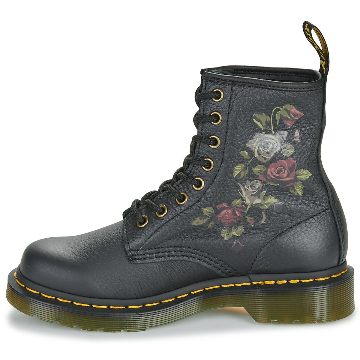 Stivaletti Donna Dr. Martens 1460 DECAYED ROSES CLASSIC TUMBLED NAPPA Nero