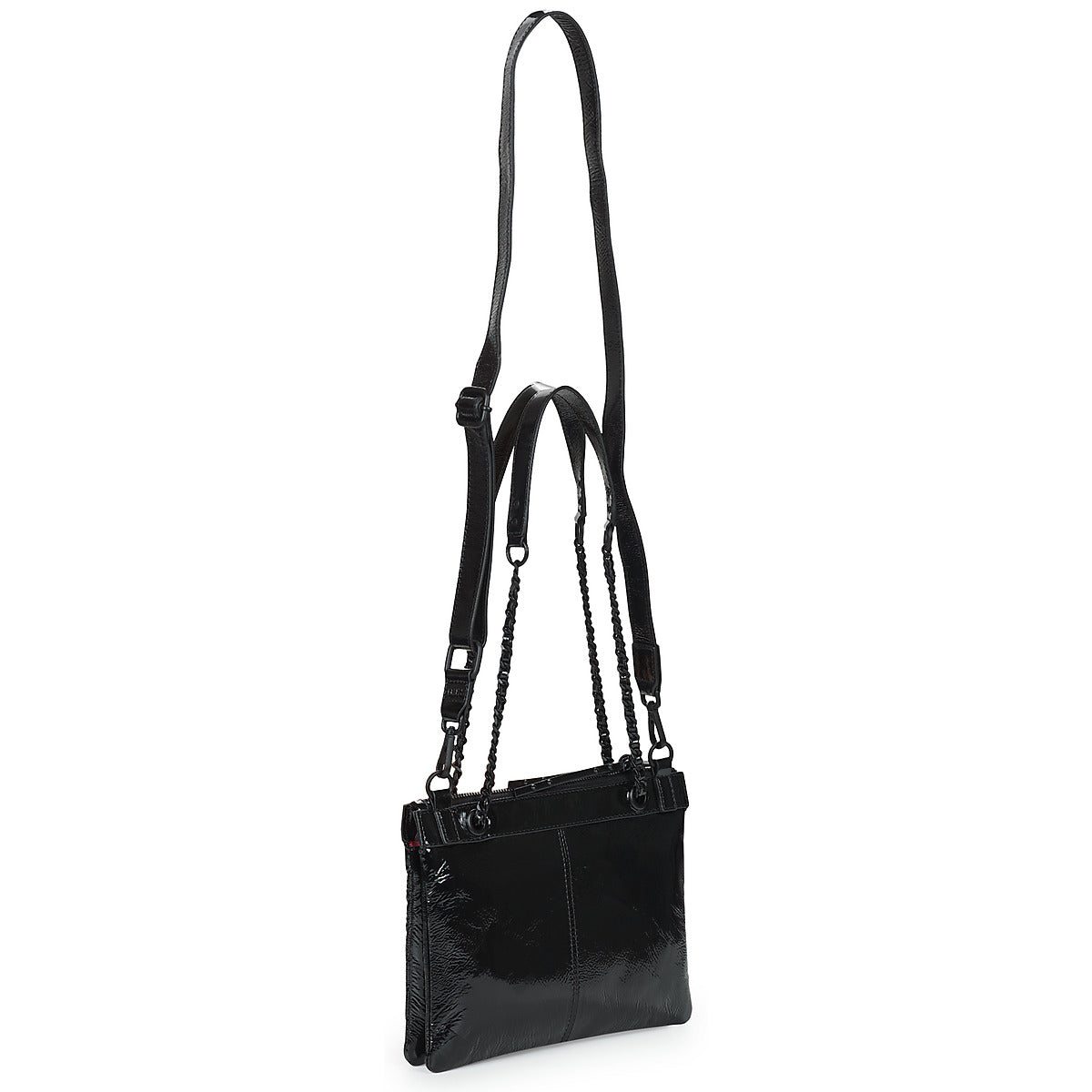 Borsa a tracolla Donna Ikks  1440 REPORTER VARNISH  Nero