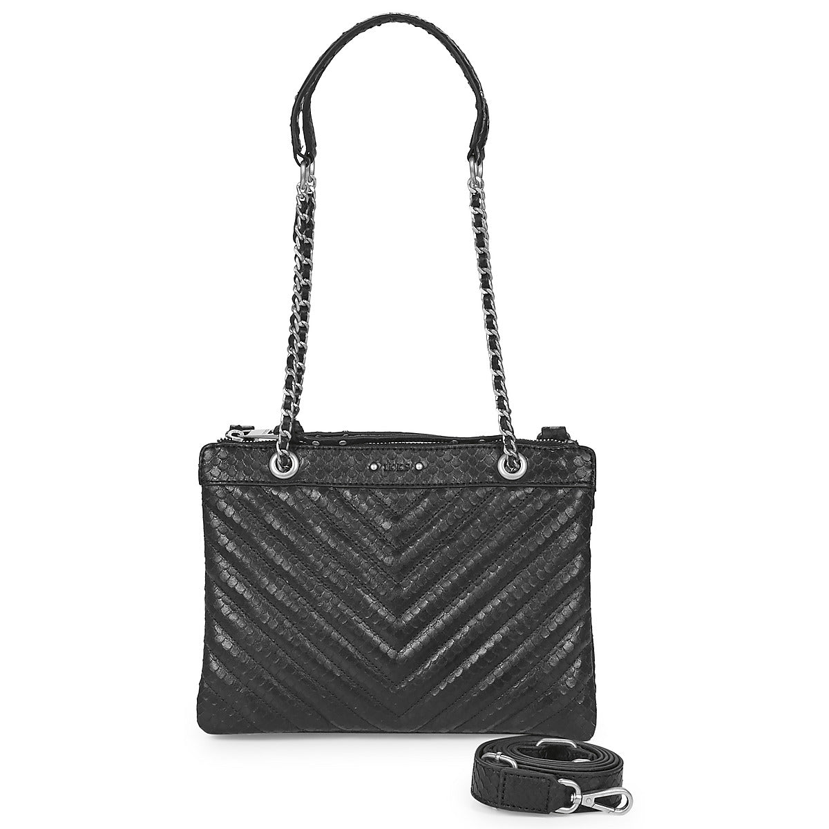 Borsa a tracolla Donna Ikks 1440 REPORTER SNAKE Nero