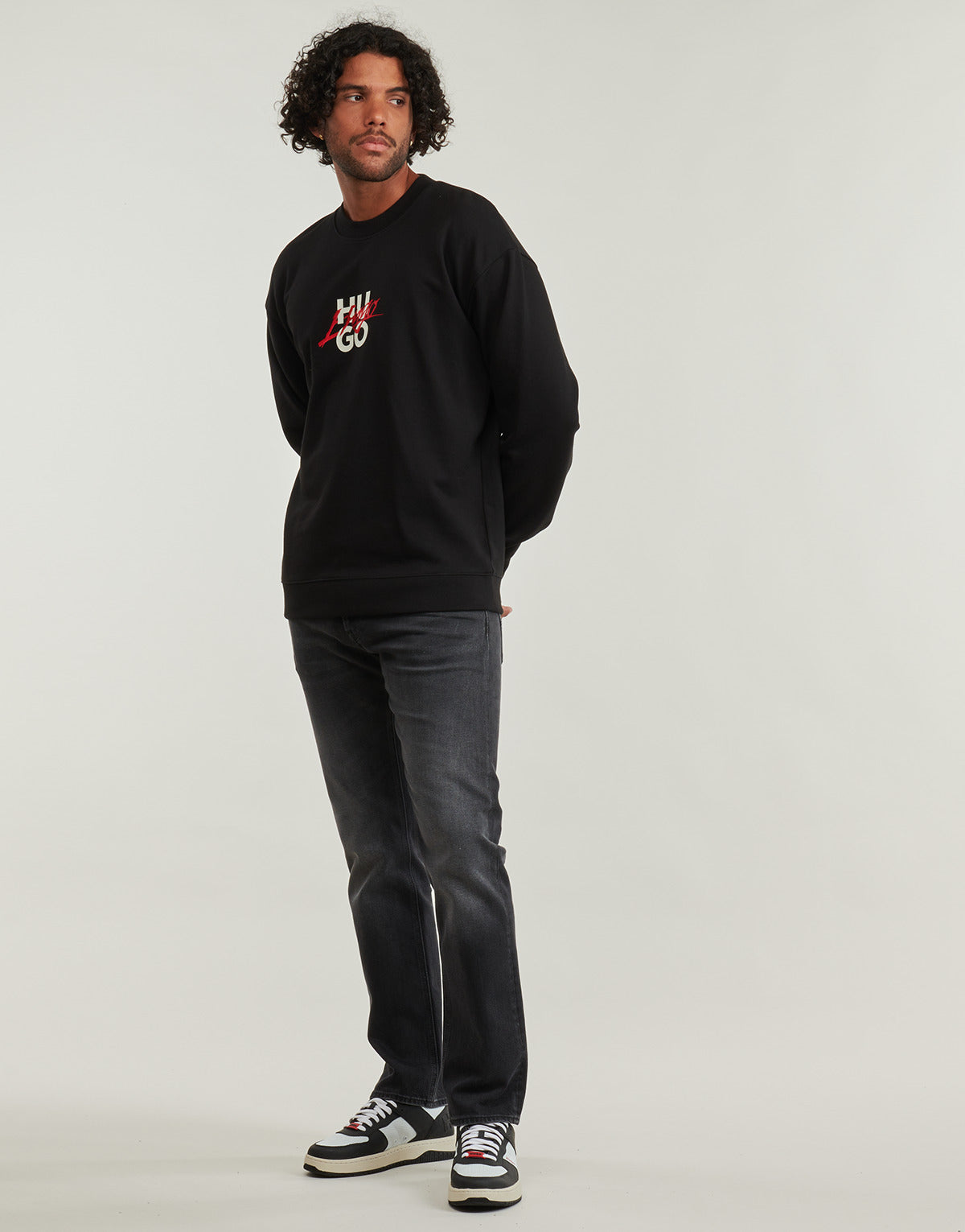 Felpa Uomo HUGO Dlogonty Nero