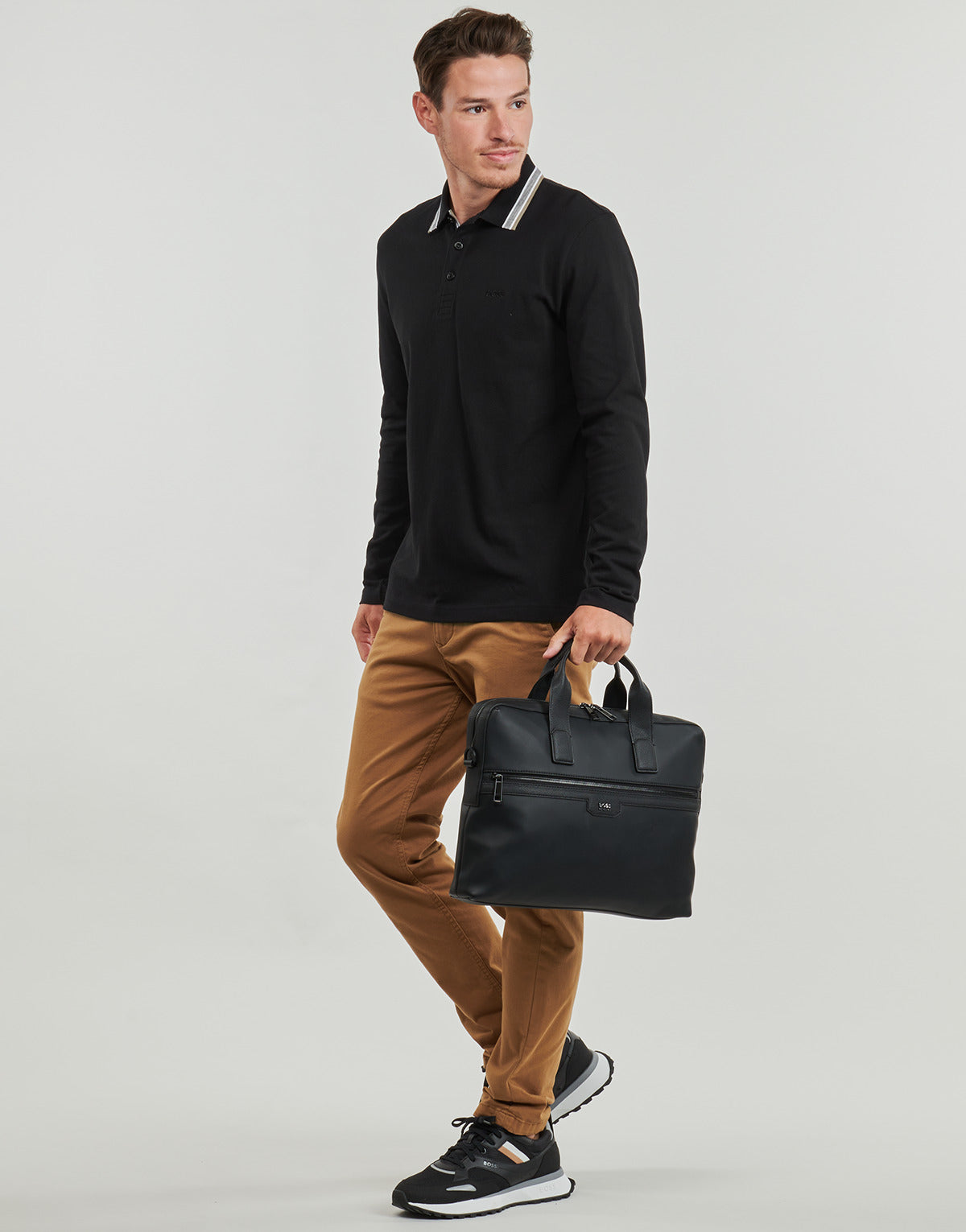 Polo maniche lunghe Uomo BOSS Plisy Grigio