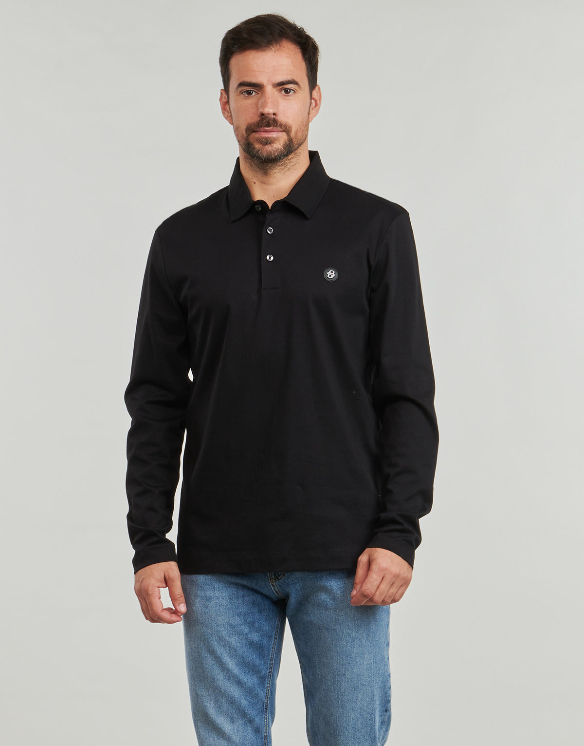 Polo maniche lunghe Uomo BOSS C-Paley 01 Nero