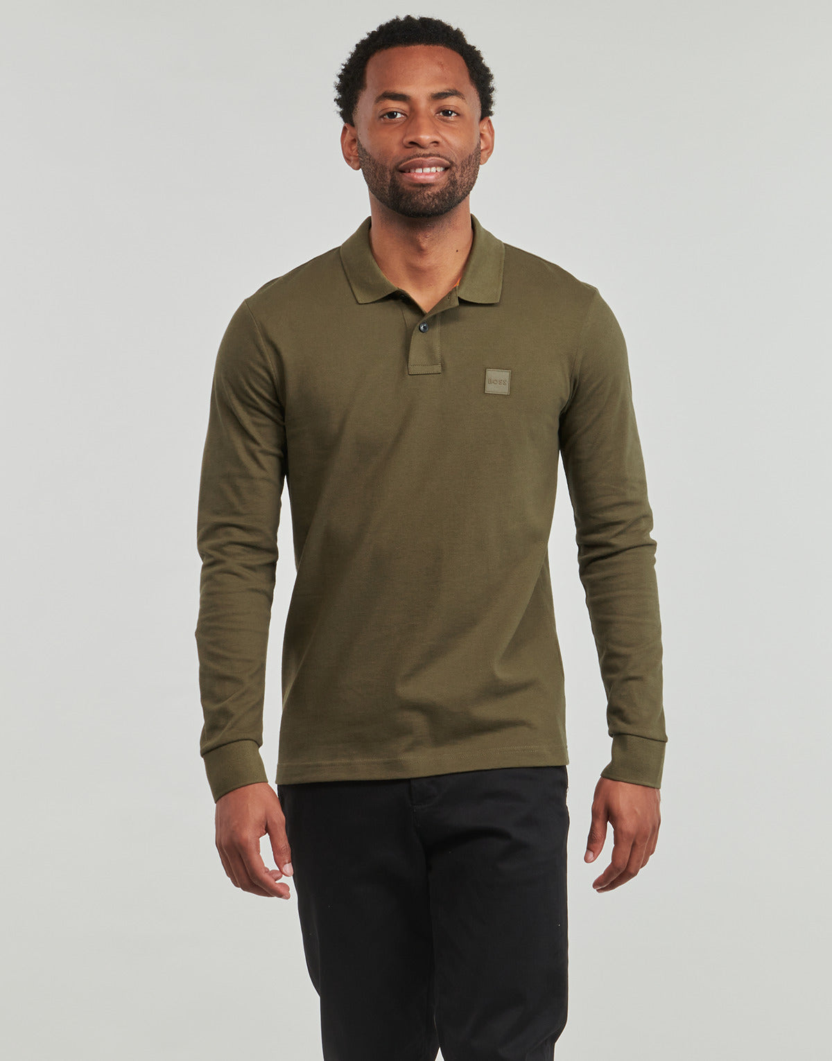 Polo maniche lunghe Uomo BOSS Passerby Kaki