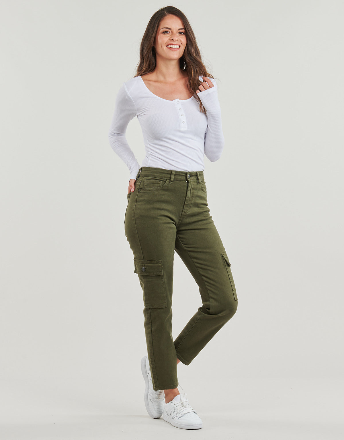 Pantalone Cargo Donna Noisy May NMMONI Kaki