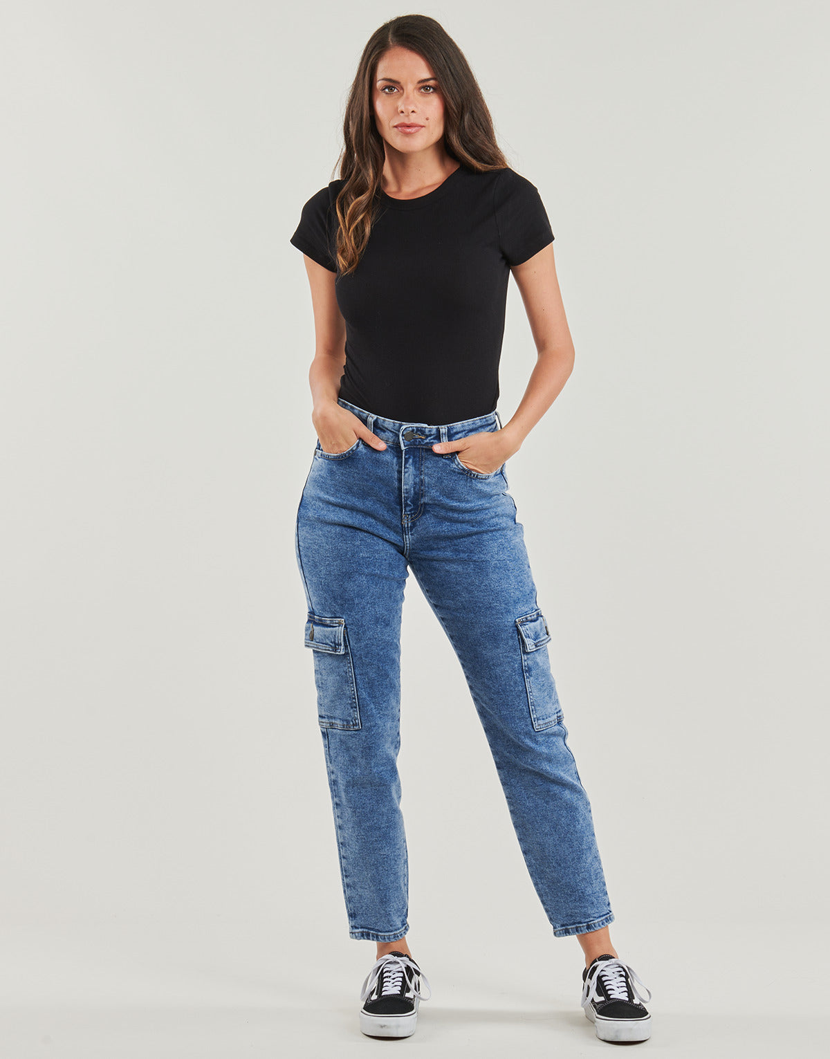 Pantalone Cargo Donna Noisy May NMMONI Blu