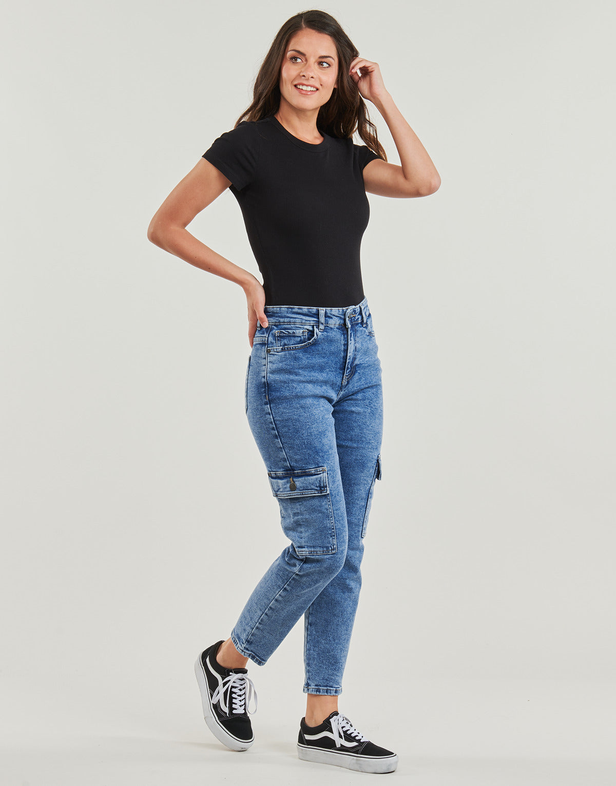 Pantalone Cargo Donna Noisy May NMMONI Blu