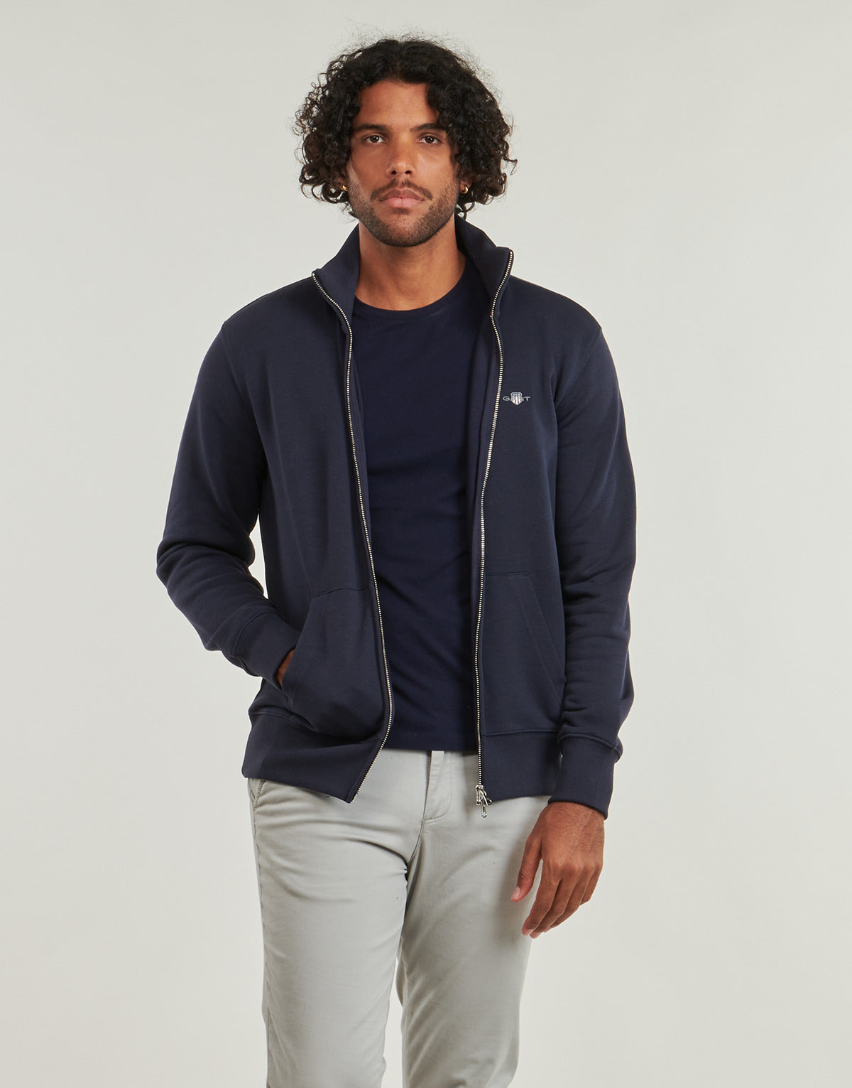 Felpa Uomo Gant REG SHIELD FULL ZIP SWEAT Marine