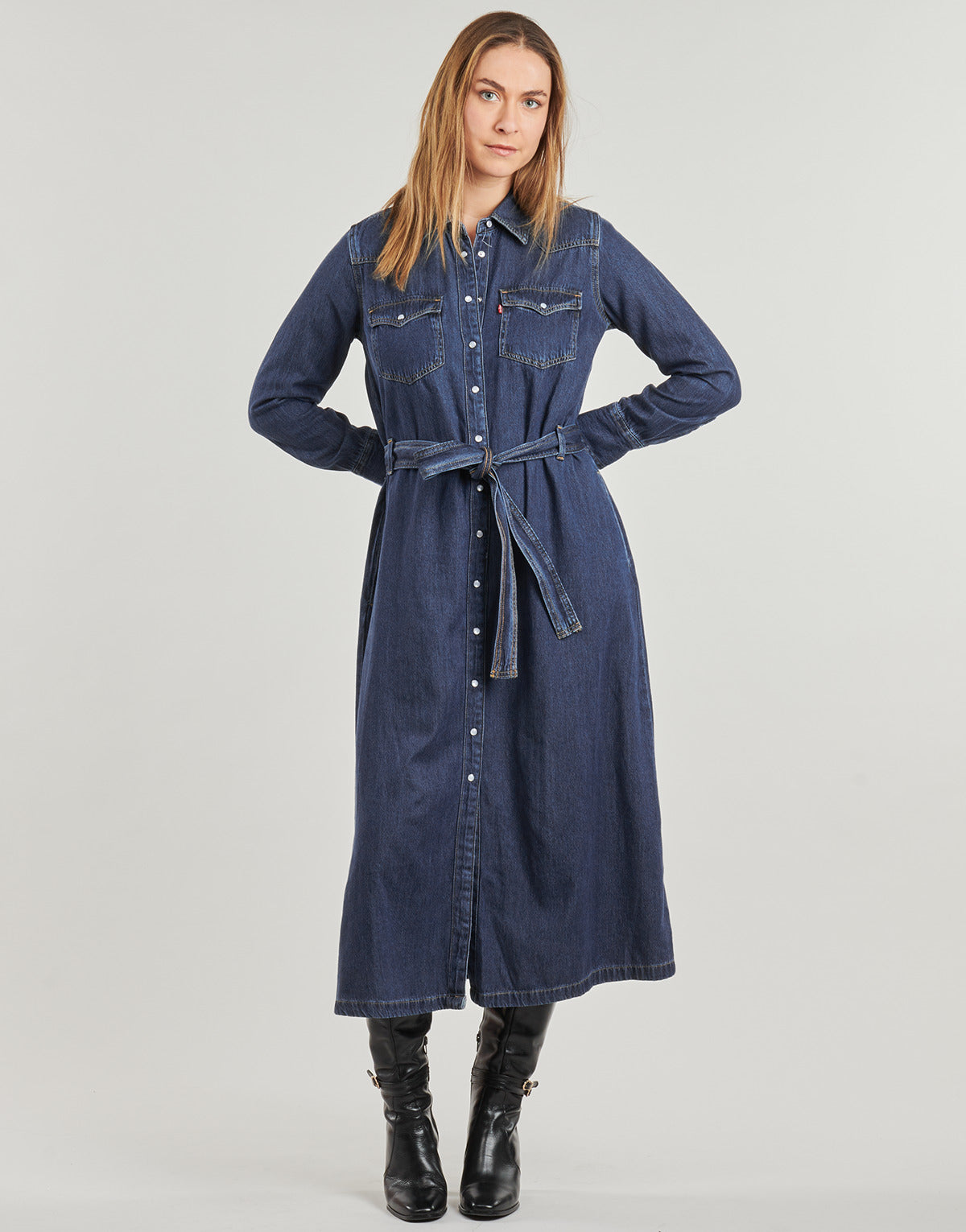 Abito lungo Donna Levis QUINNEY DENIM DRESS Blu
