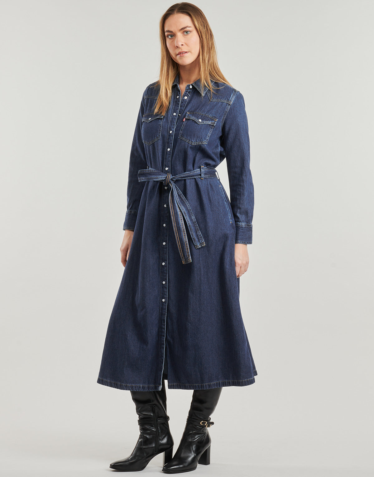 Abito lungo Donna Levis QUINNEY DENIM DRESS Blu