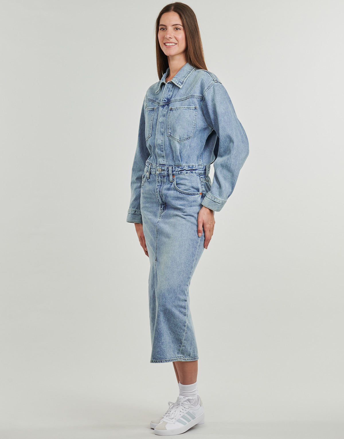 Abito lungo Donna Levis  WESTERN DENIM MIDI DRESS  Blu